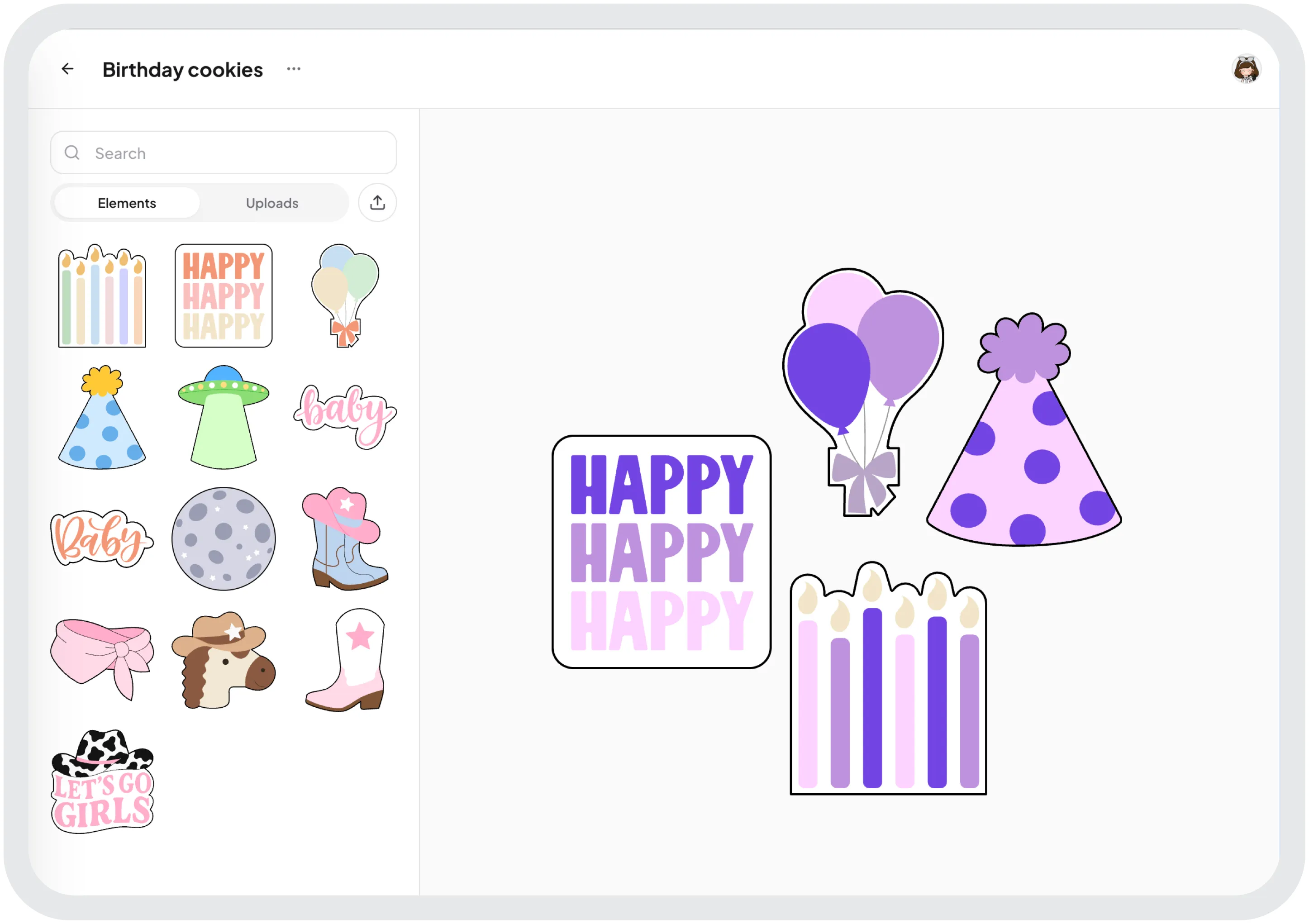 Design Studio board and cutter library preview