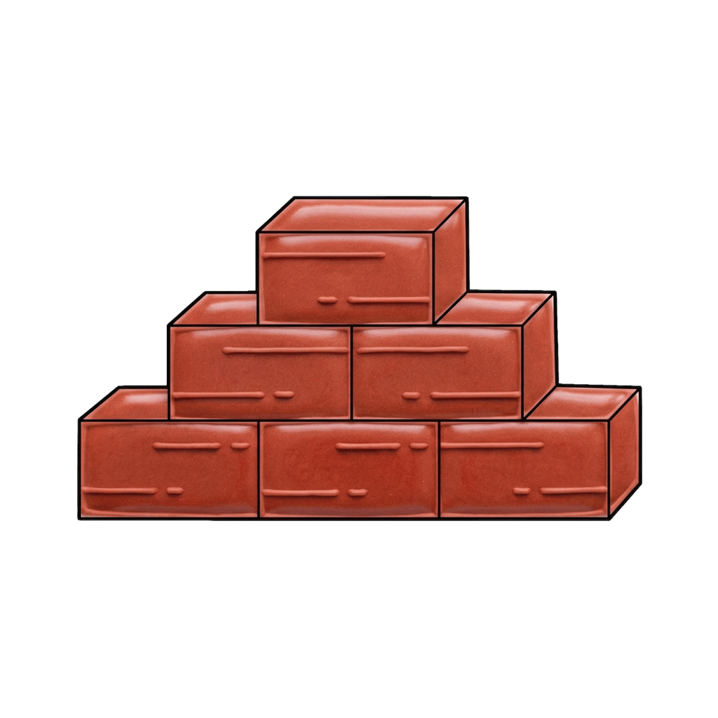 Red brick stack cookie with layered brick details