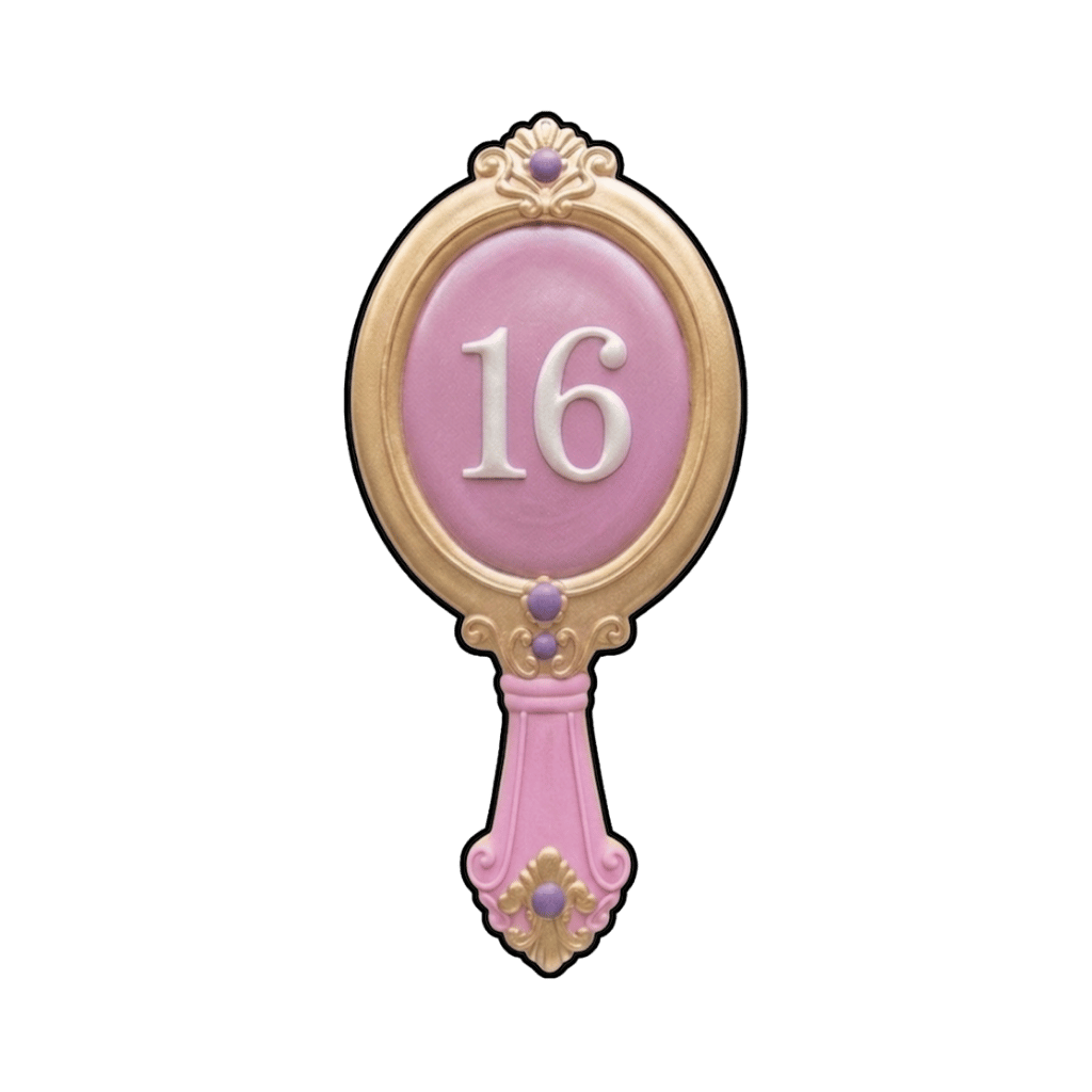 Sweet 16 princess birthday cookie inspiration idea 1