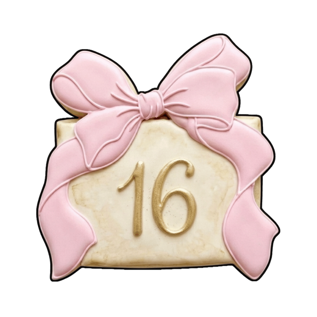 Sweet 16 princess birthday cookie inspiration idea 5